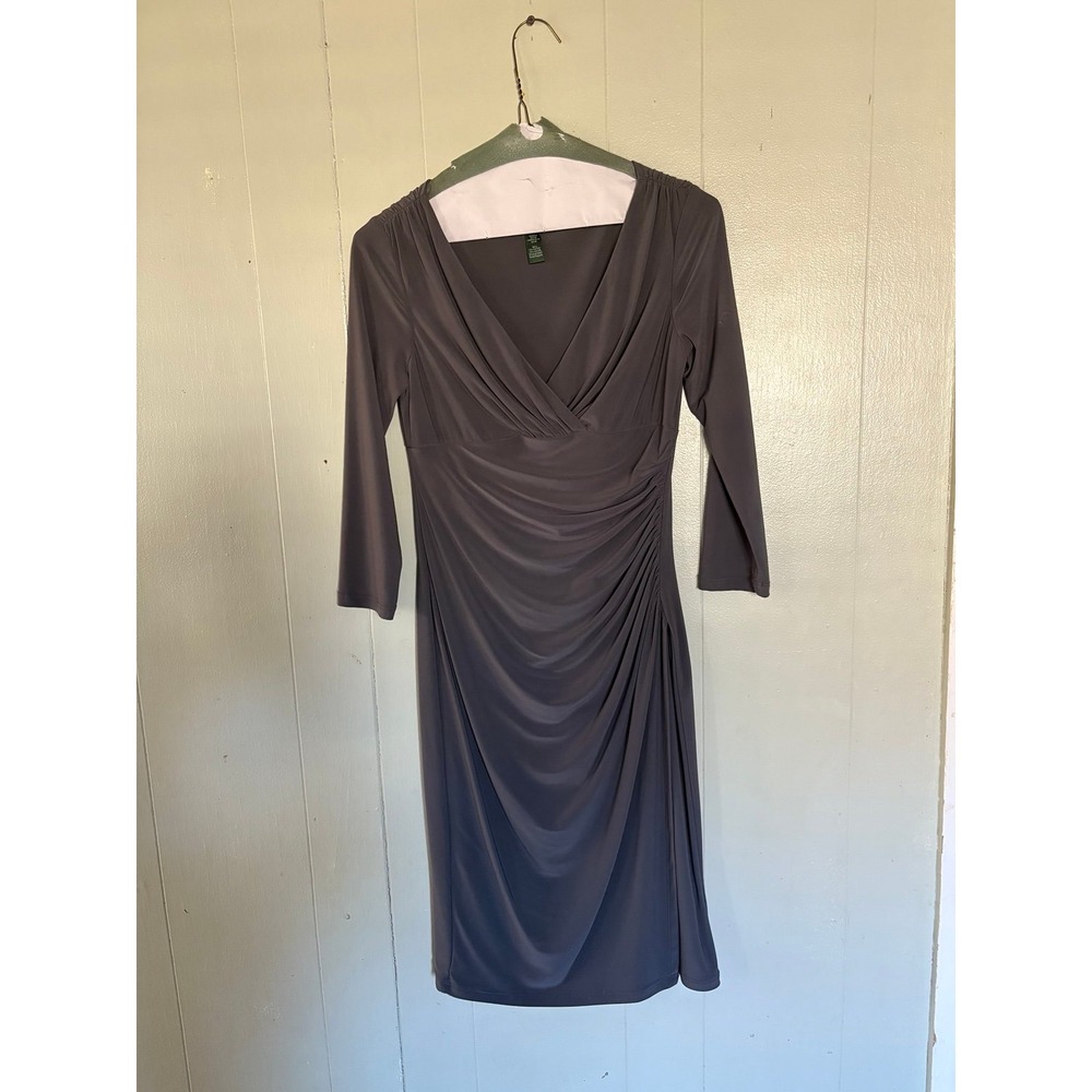 Ralph Lauren grey quarter‎ sleeve bodycon dress Sz 2